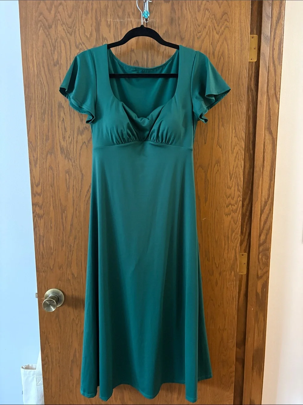 Emerald Green Fit-and-Flare Body Contour Shapeware Dress NWOT